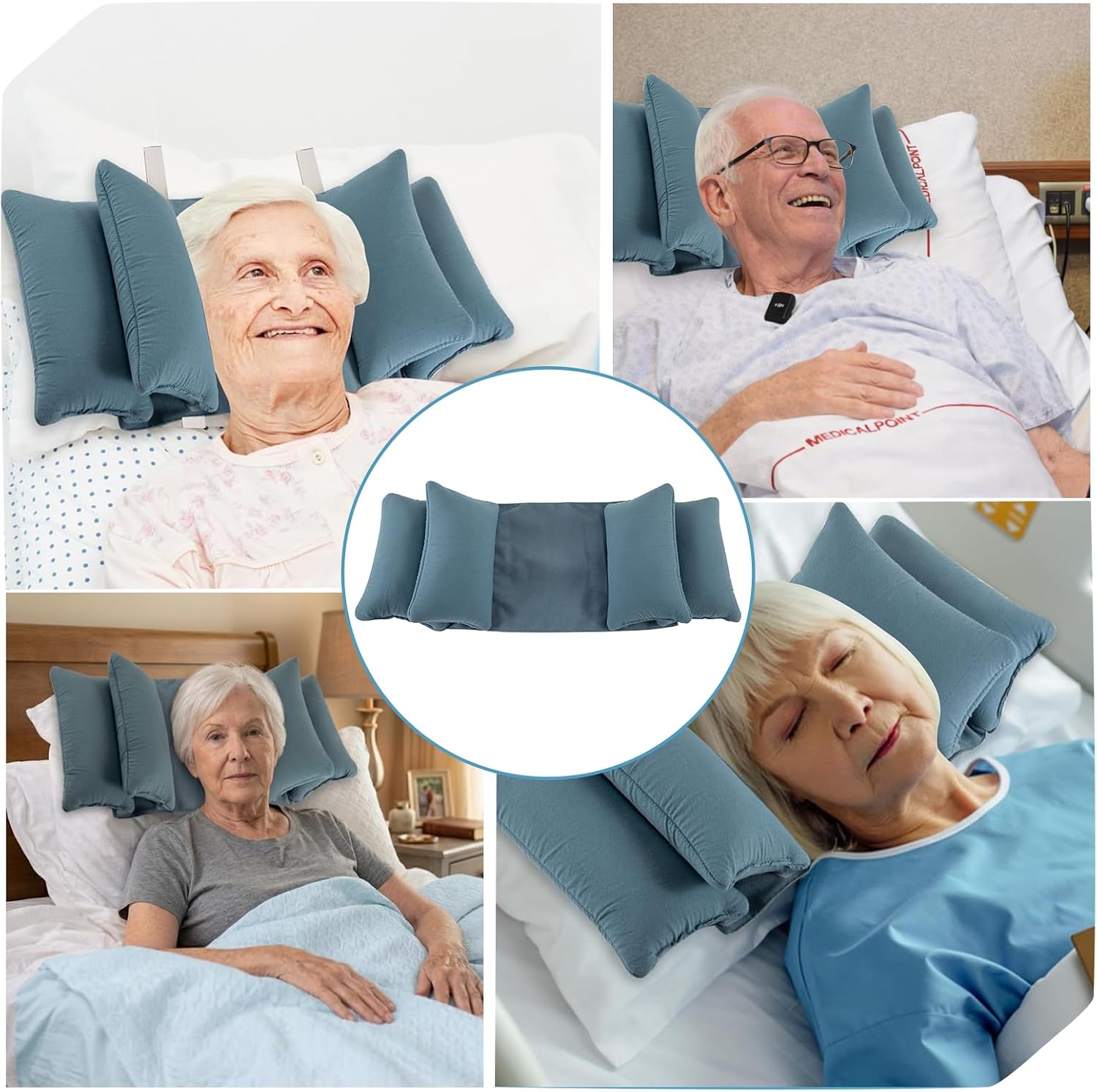 Neck Stabilizer for Sleeping, Wedge Pillow with Neck Support, Upright Pillows for Sleeping, Posture Pillow Suitable for the Elderly and Bedridden Individuals