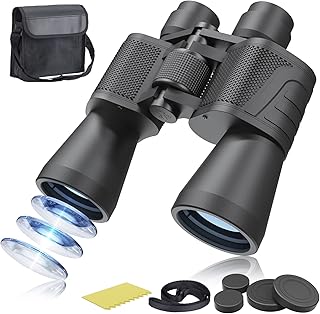 Selvim Binoculars for Adults,20x50 High Power Compact Binoculars,Waterproof/Durable Binoculars with Clear BAK4 Prism FMC Lens, HD Binoculars for Bird Watching Hunting Travel & Outdoor Sports