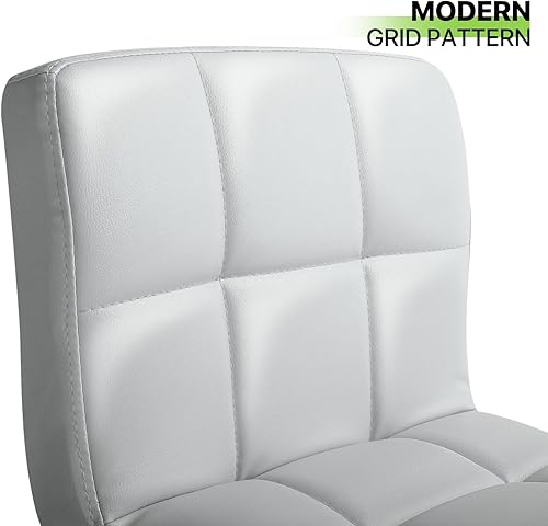 Miniatura 104 de Magshion Juego de 2 taburetes de bar blancos, de piel sintética, con altura de mostrador, sillas de bar tapizadas ajustables giratorias para isla de