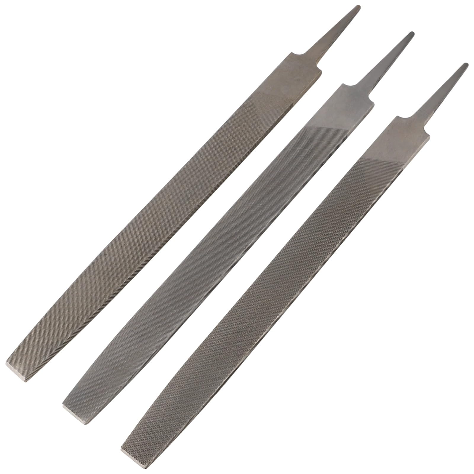 3 Stk. 12 Zoll Doppelschnitt-Feilen-Set, flache Stahlfeilen mit feiner, mittlerer und grober Zahnung, doppelseitig mit Seitenzähnen, für Metall, Holz, Kunststoff, Reparatur und DIY