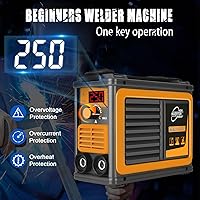 Vista 3 de Máquina de soldar, máquina de soldadura mejorada MMA-250A de 110 V, soldador portátil IGBT pantalla digital LCD, soldador de arco DIY en casa, mini