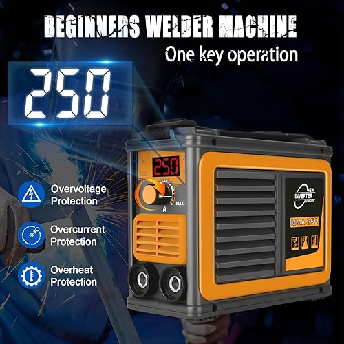 Miniatura 3 de Máquina de soldar, máquina de soldadura mejorada MMA-250A de 110 V, soldador portátil IGBT pantalla digital LCD, soldador de arco DIY en casa, mini