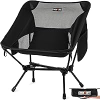 Vista 12 de Overmont Silla de camping portátil de respaldo alto, soporte de 440 libras, silla plegable ligera de gran tamaño para adultos, compacta con almohada
