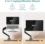 WALI Single Arm Laptop and Monitor Desk Mount (GSMP001NLP), Black | 2-in-1 Adjustable Monitor Arm with Laptop Tray, Fits for 17" Notebook and Up to 32" Screen, Holds 10-12kg, VESA 75x75 100x100