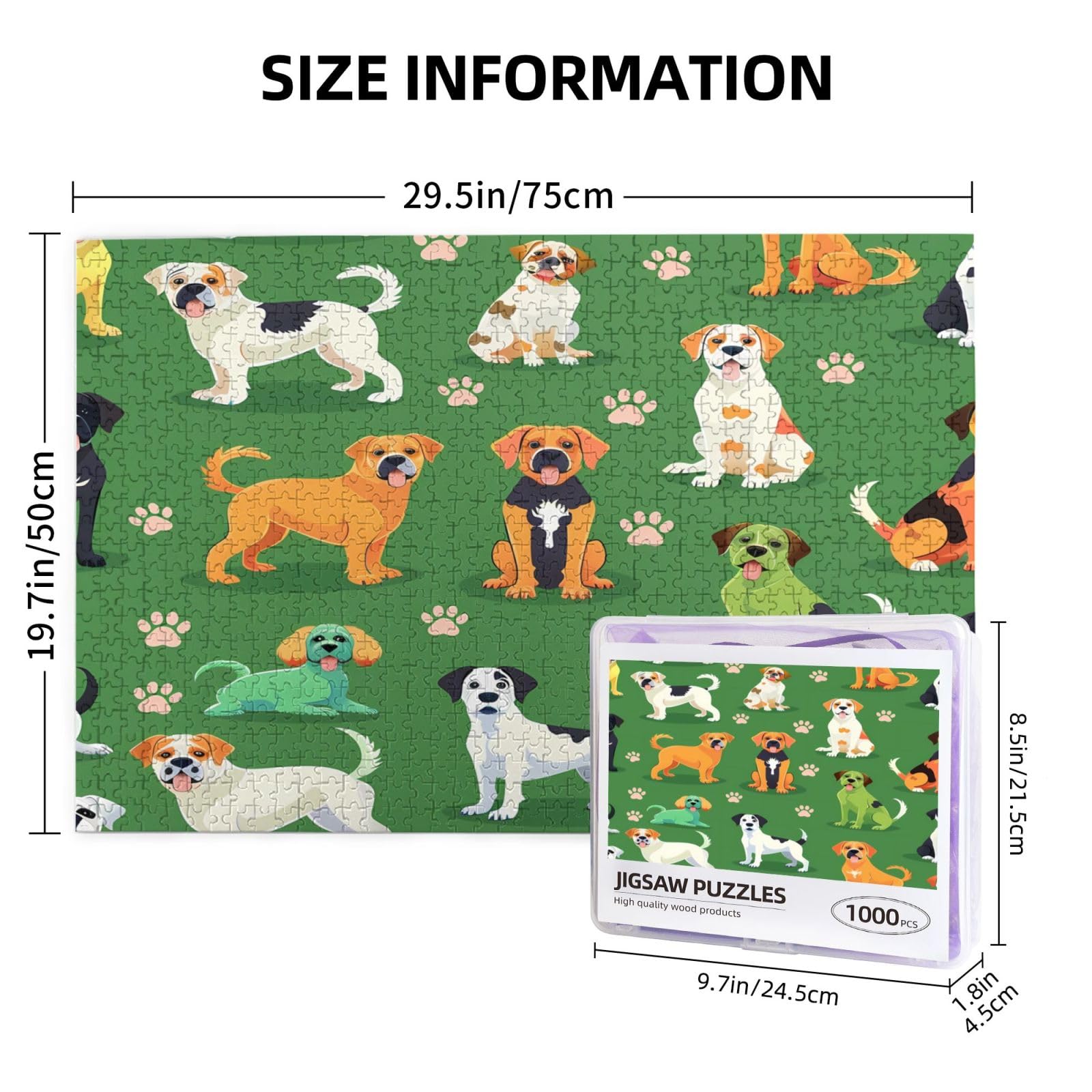 Amazon.com: DXTKWL Jigsaw Puzzles-Green Cute Dog Paw Print-Jigsaw