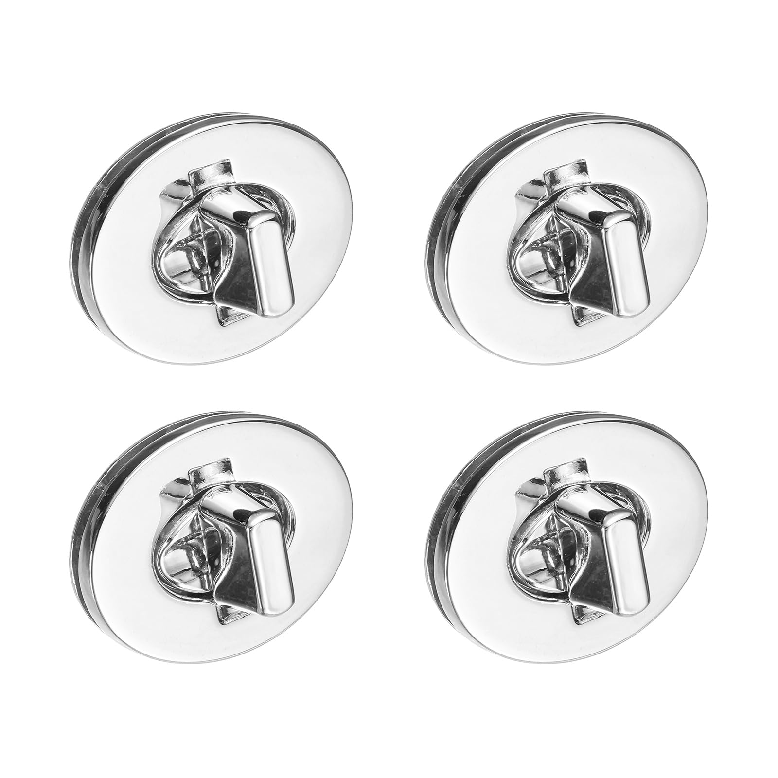 sourcing map 4Pcs Twist Turn Lock Clasp, 35 x 28mm Closures Lock Fasteners for Purse Zinc Alloy Oval Bag Closure Clip Hardware Accessories for DIY Handbag Craft, Silver