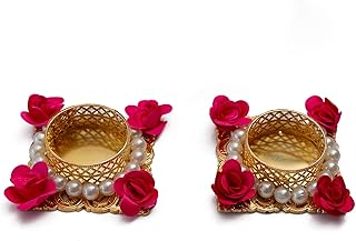 Set of 2 Decorative Diwali Diyas T Light Tealight Tea Light Votive Candle Holder Without Wax Diwali Lamp Lights Gifts & Decorations Festive Decor Deepawali Puja Festive Home Decor Accents