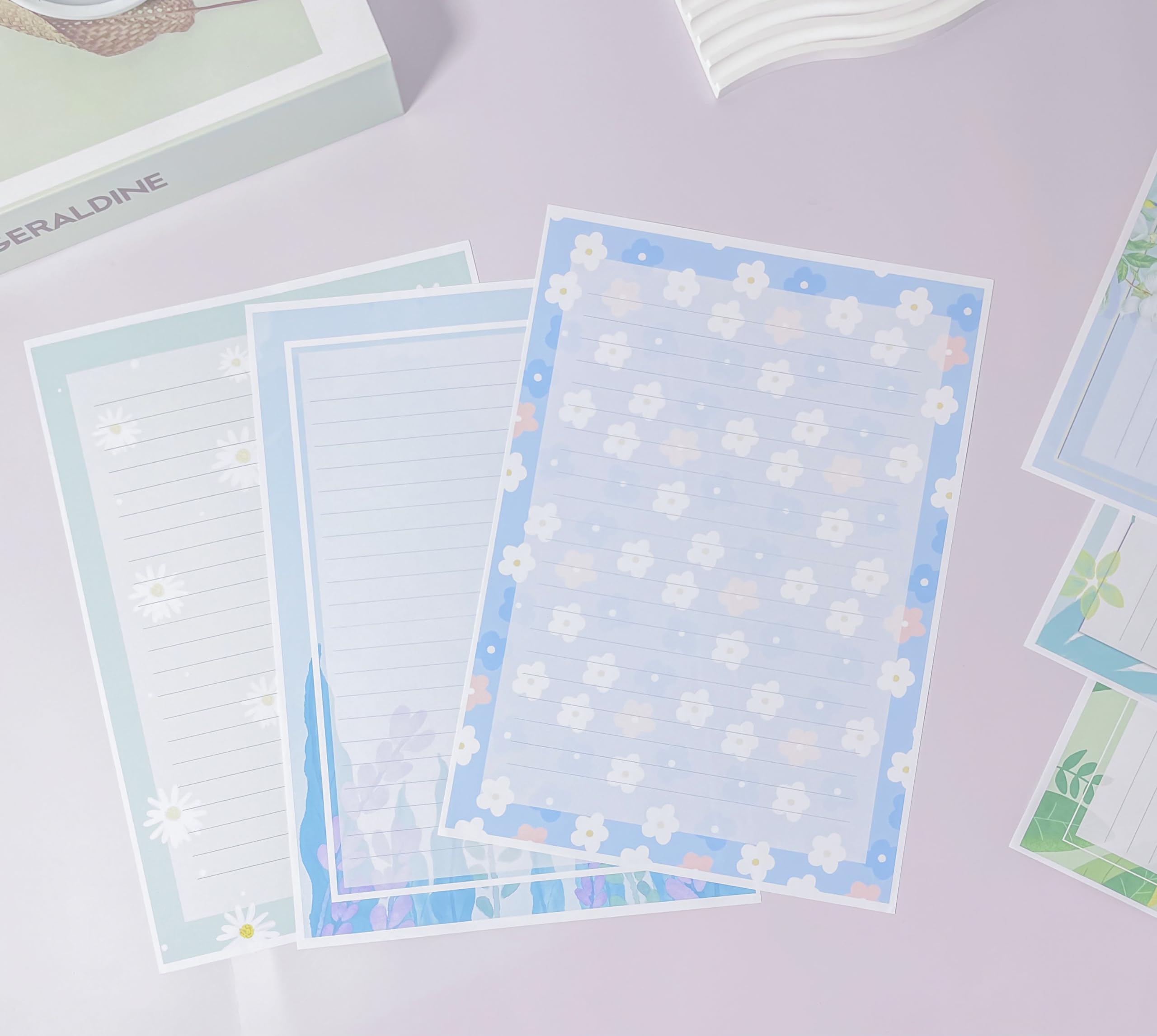 IMagicoo 60 Lined Writing Stationery Paper, Stationery Paper for Writing Letter, Notes, Invitations, Floral Writing Papers with Lines, 6 Different Style (11.7 x 8.26") - Image 5