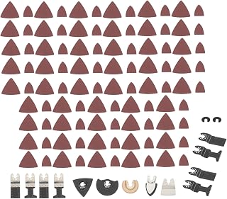 waltyotur 115 PCS Oscillating Multitool Blades Metal Cutting Set | Universal Saw Blades, Multi-Purpose Blade Set with 100pcs Sandpaper, for Cutting Wood Metal Plastic
