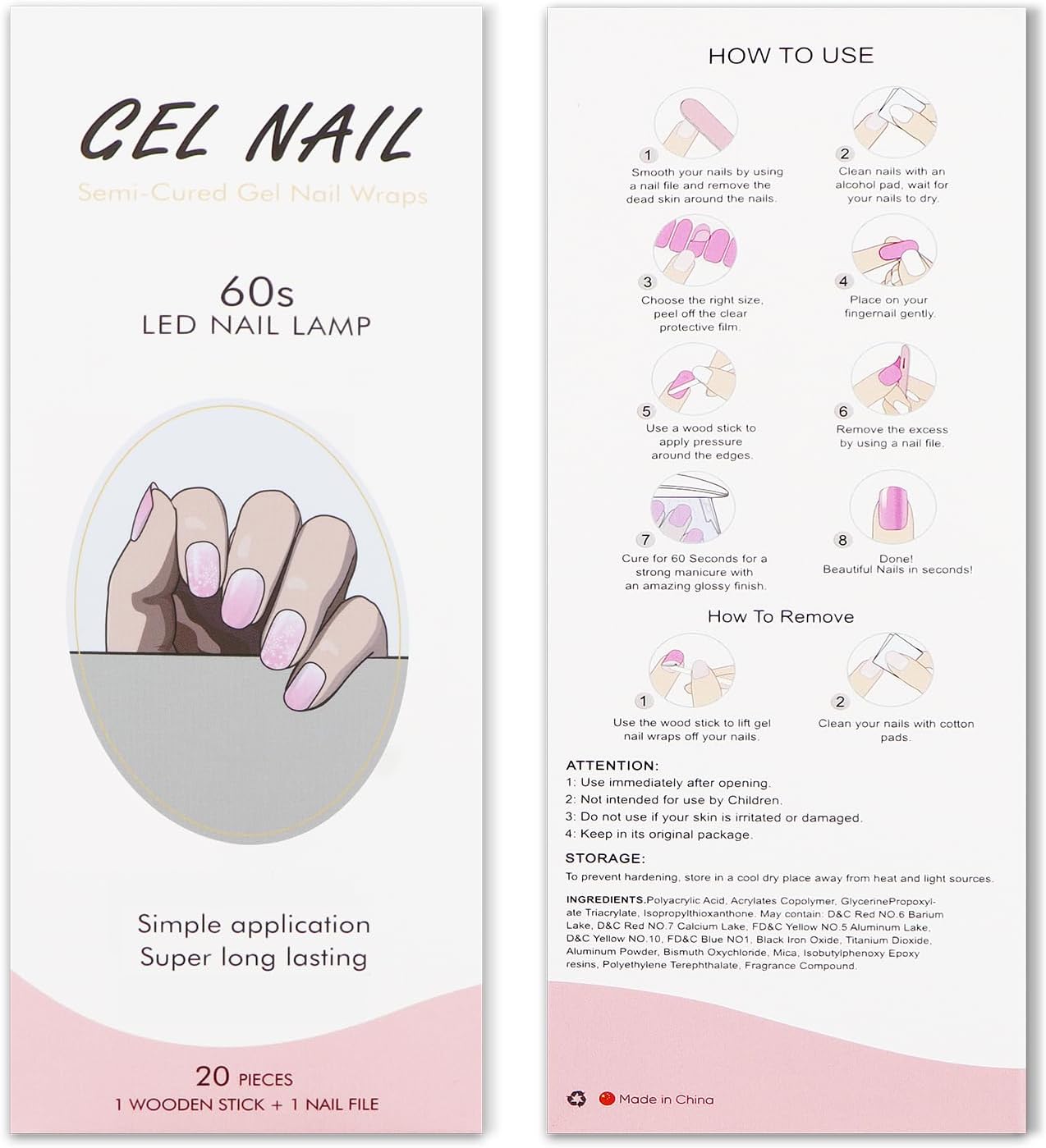 JMEOWIO Gel Nail Stickers Christmas Snowflake Semi Cured Gel Nail Strips Wraps UV/LED Nails Art Design Decoration Accessories
