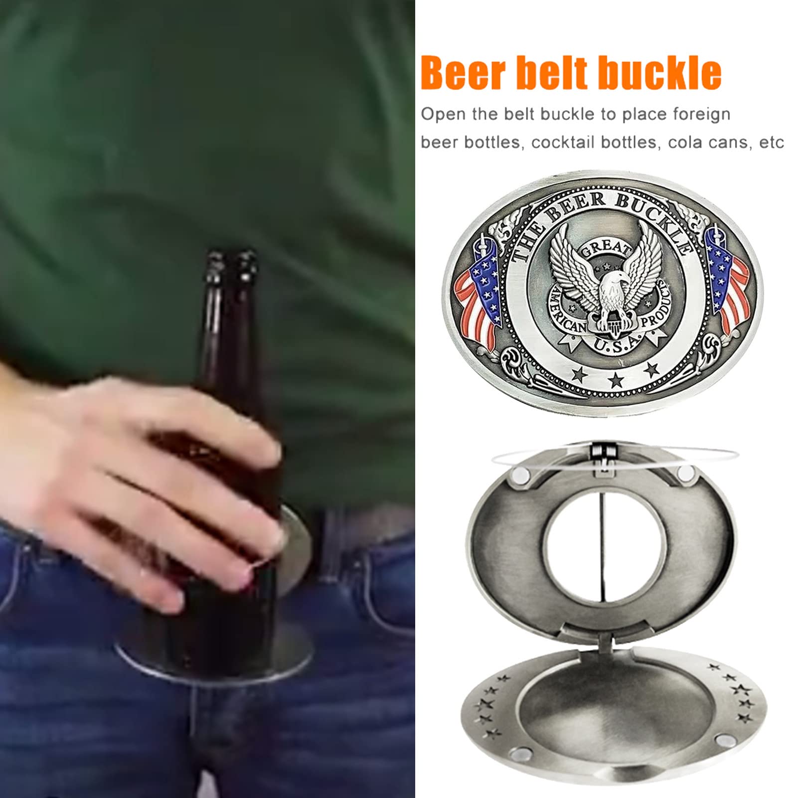 Stalf Gürtelschnalle, Beer Buckle, Bierhalter Gürtelschnalle Freisprech Mit Bierhalter Bierkopfgürtel Flaschenschnalle Für Flaschen Und Dosen, Geschenk Für änner