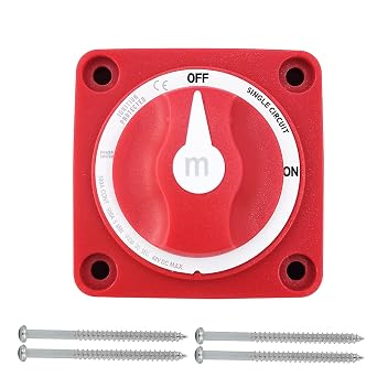 Battery Disconnect Switch 12V 48V 300A 12V 48V DC MAX Power ON/Off Power Kill Switch for Marine Car RV Truck