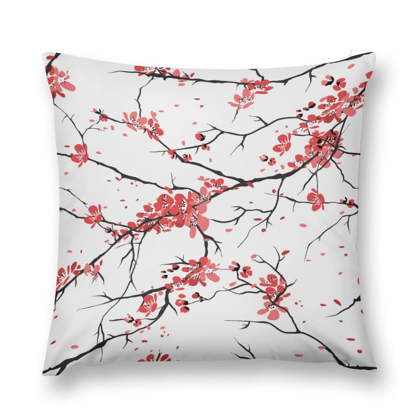 Czzyh Branch Flower Short Plush Cushion Cover 56Cm X 56Cm, Concealed Zipper, Pillow Case For Living Room, Bedroom, Sofa