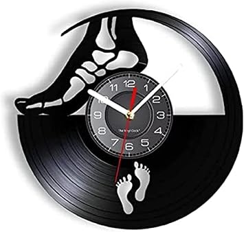 12inch Vinyl Wall Clock DJ Anatomical Foot Podiatrist Vinyl Record Wall Clock Doctor Clinic Medical Artwork Vintage Album Clock Wall Clock Orthopedist Gift