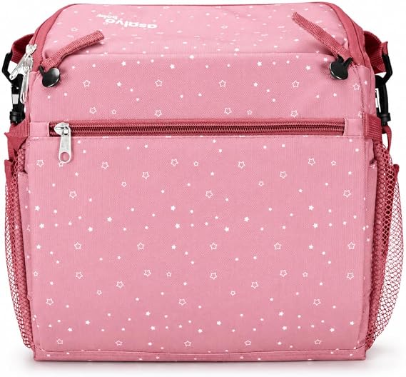 Travel high chair - Hummus Stars Bag Pink