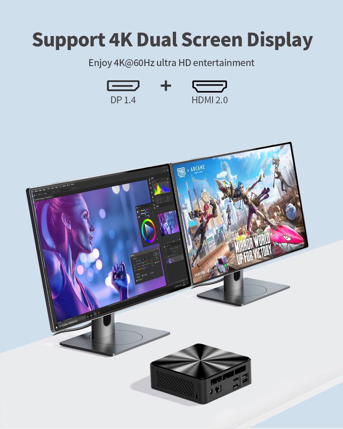 Mini PC, 1 anno Office 365, processore Intel 4-Core N100 (Beat i3-1115G4), 16 GB RAM 512 GB SSD, mini computer desktop Windows 11, doppio display 4K, HDMI/DP/WiFi/BT/Micro PC per studenti di lavoro
