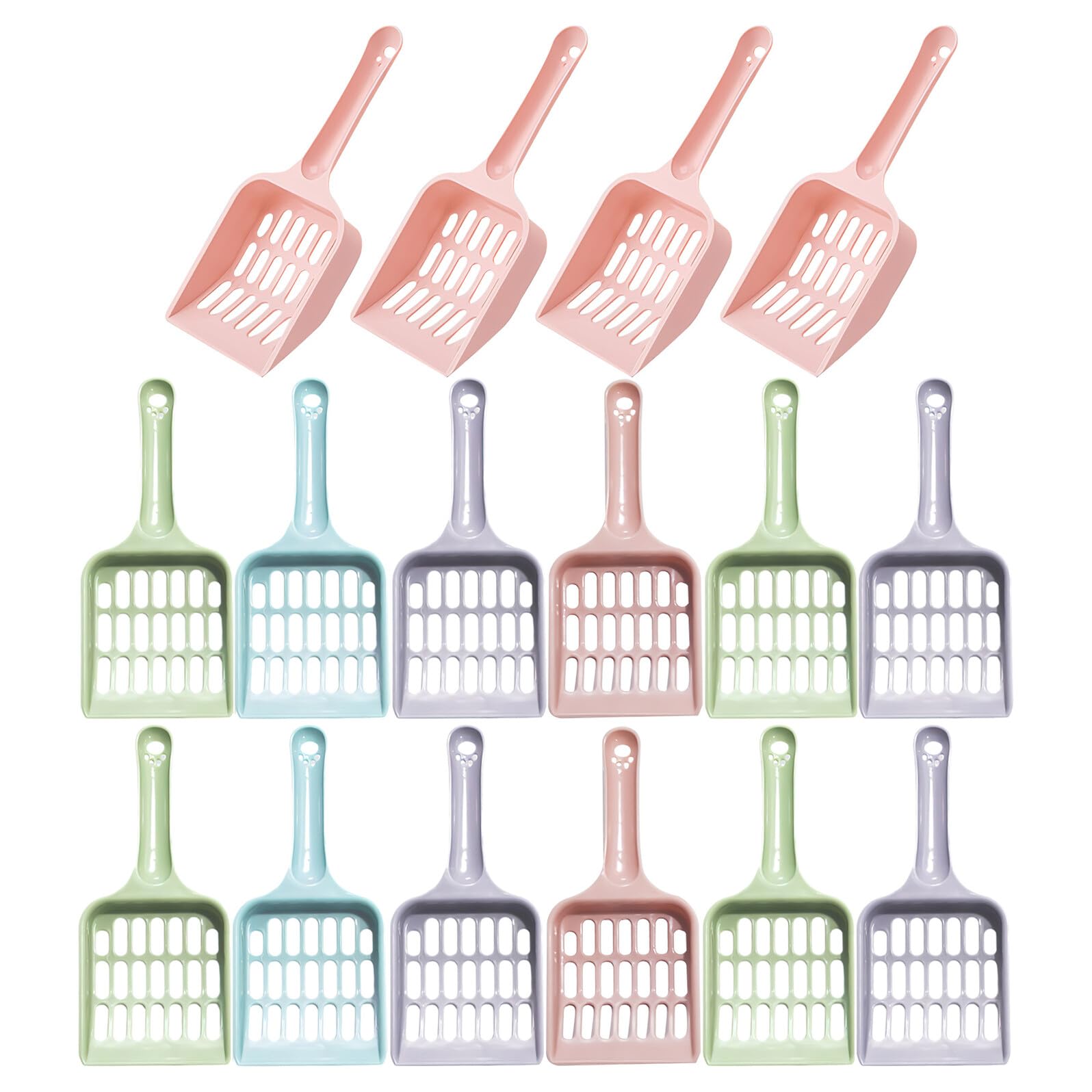 SUPVOX 24 Pezzi Lettiera per Gatti in Plastica Colorate Piccole e Leggere Paletta per Lettiera Cuccioli e Gatti Adulti Strumento Resistente e Facile da Pulire per Uso Quotidiano