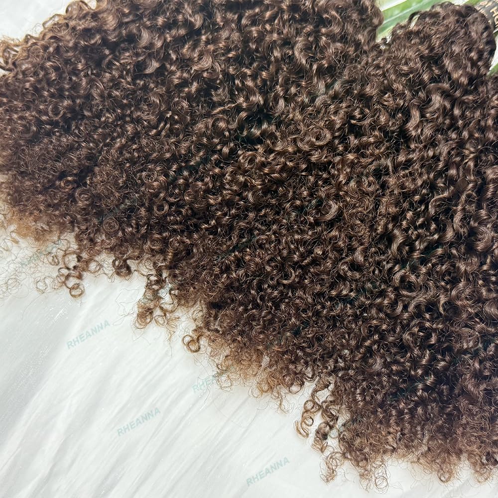 Feather Crochet Human Hair Extensions Pre Looped For Black Women Ombre Hair 1b 4 Knotless Pre Separated Afro Kinky-curly Human Crochet Hair Bundles 18inch 120g