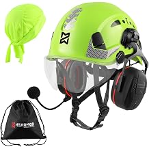 HEARMOR Industrial Helmet for Working at Heights Adult Construction Helmet with Bluetooth Active Hearing Protection Passed EN12492 Certification, EN397 Shock Absorption and Penetration Resistance Test