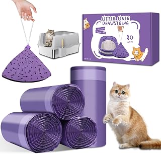 Kitcanis 80 forros de arena para gatos para caja de arena automática, 40 bolsas, color blanco