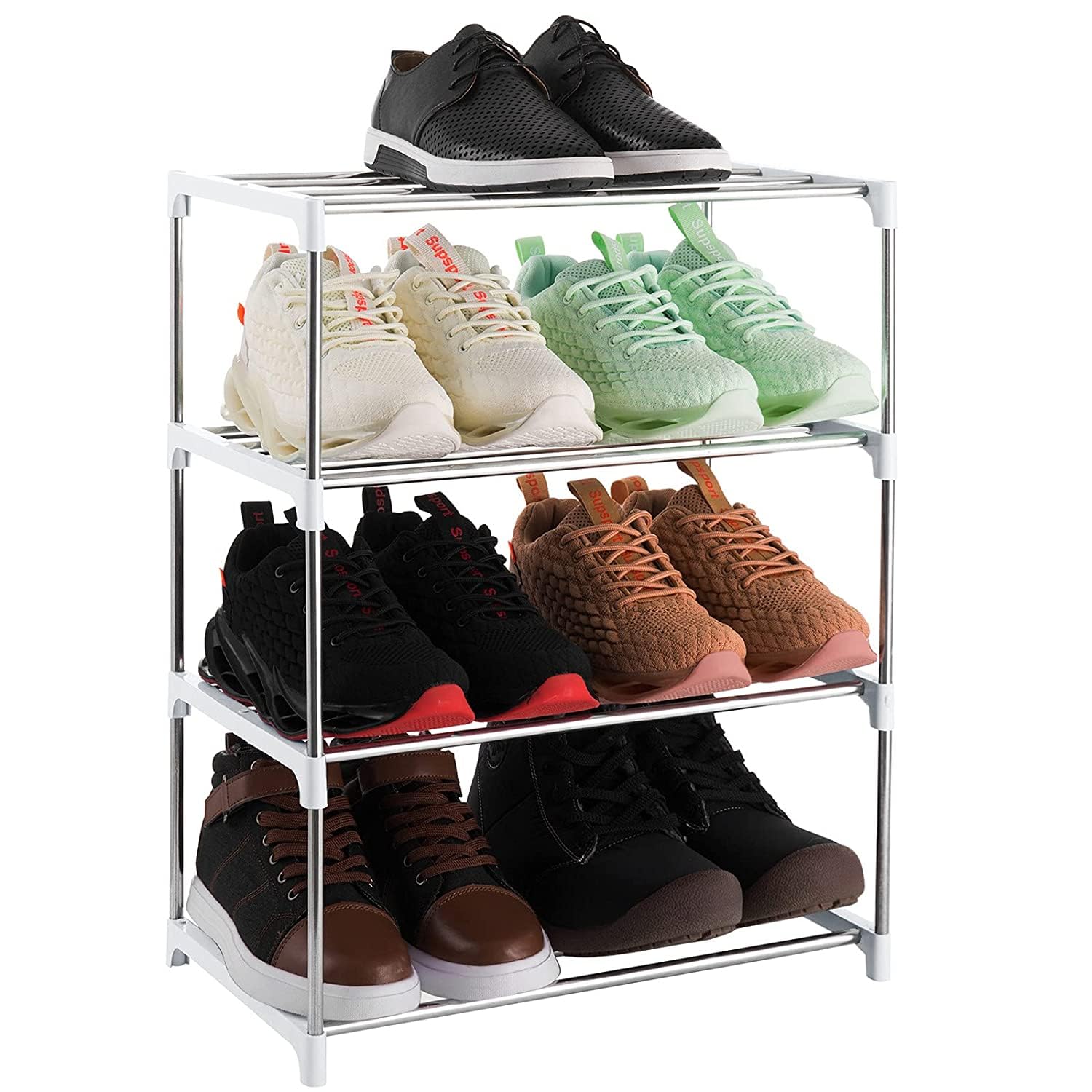 4 Layer Book Shelf Rack Metal Stand for Home, Living Room, & Study Room Storage Organizer for Multipurpose (4 Layer Book Shelf) (White) (B0CSBZ7X22) Amazon Price History, Amazon Price Tracker
