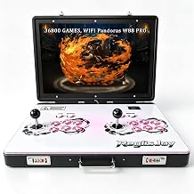 RegiisJoy 36800 in 1 Metal Box Arcade Game Console, 24-inch HD IPS Screen Portable 3D WiFi Pandoras Box W88 pro Retro Folding Gaming Console, Search/Hide/Save/Load/Pause/Add Game