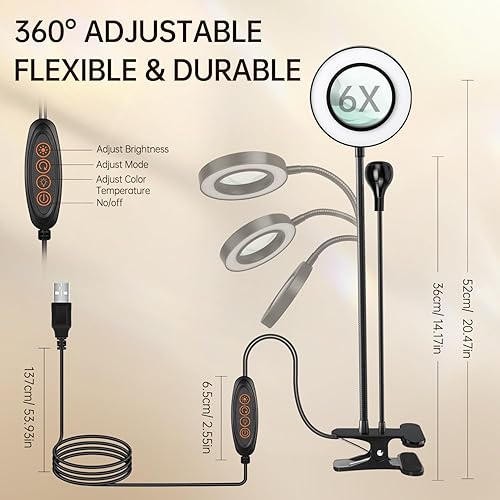 Miniatura 7 de AORAEM Lámpara LED de uñas U V, luz de gel de 3 W, lámpara flexible de cuello de cisne, secado rápido, esmalte de gel de doble cabeza, luz de curado