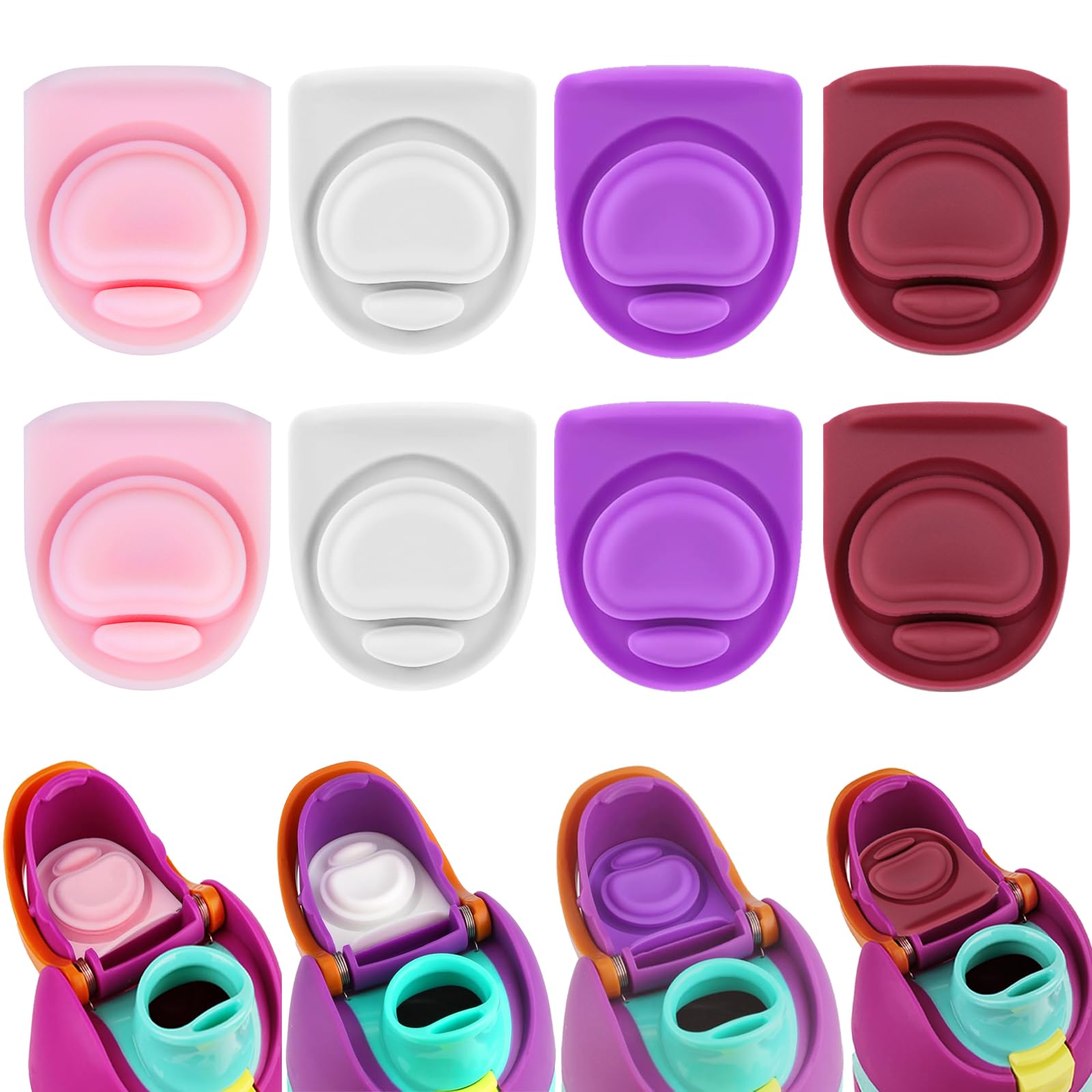 ZONBBEE 8pcs Replacement Stopper Seal Compatible with Owala FreeSip 24oz 32oz,Water Bottle Lid Insert Cap Rubber Seal Parts for Owala 16/19/24/32/40oz Spout Gasket Mouth piece Accessories 8RL2
