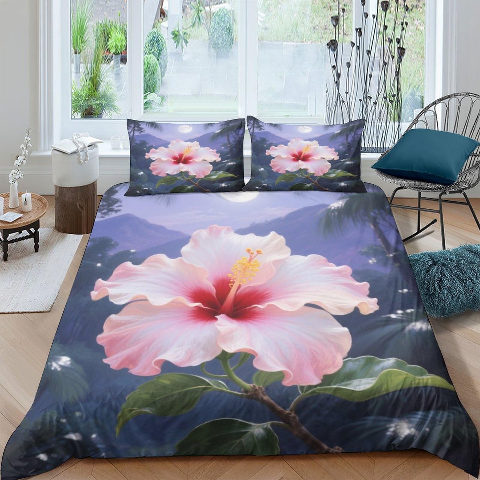 Housse de couette hibiscus pour transformer la chambre des ados en oasis exotique