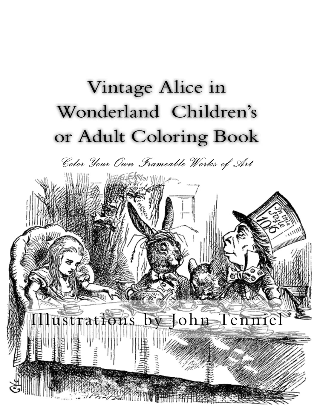Amazon.com: Vintage Alice in Wonderland Children's or Adult Coloring ...