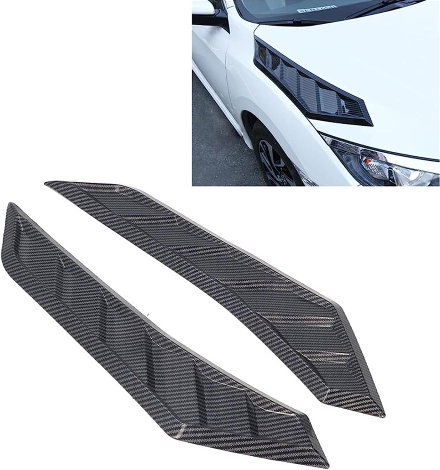 Car Bonnet Hood Scoop Decoration Cover Fit for Honda Civic Tesla Model 3 Audi A3 Passat B6 B8 Mazda 3 Peugeot 207 Seat Ibiza Jeep(Carbon Look)
