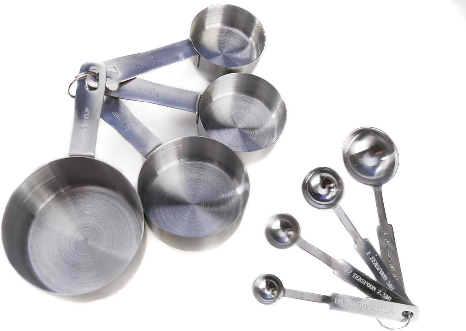 Stainless Steel Measuring Cups and Measuring Spoons 8-piece Set by Kitchen Winners