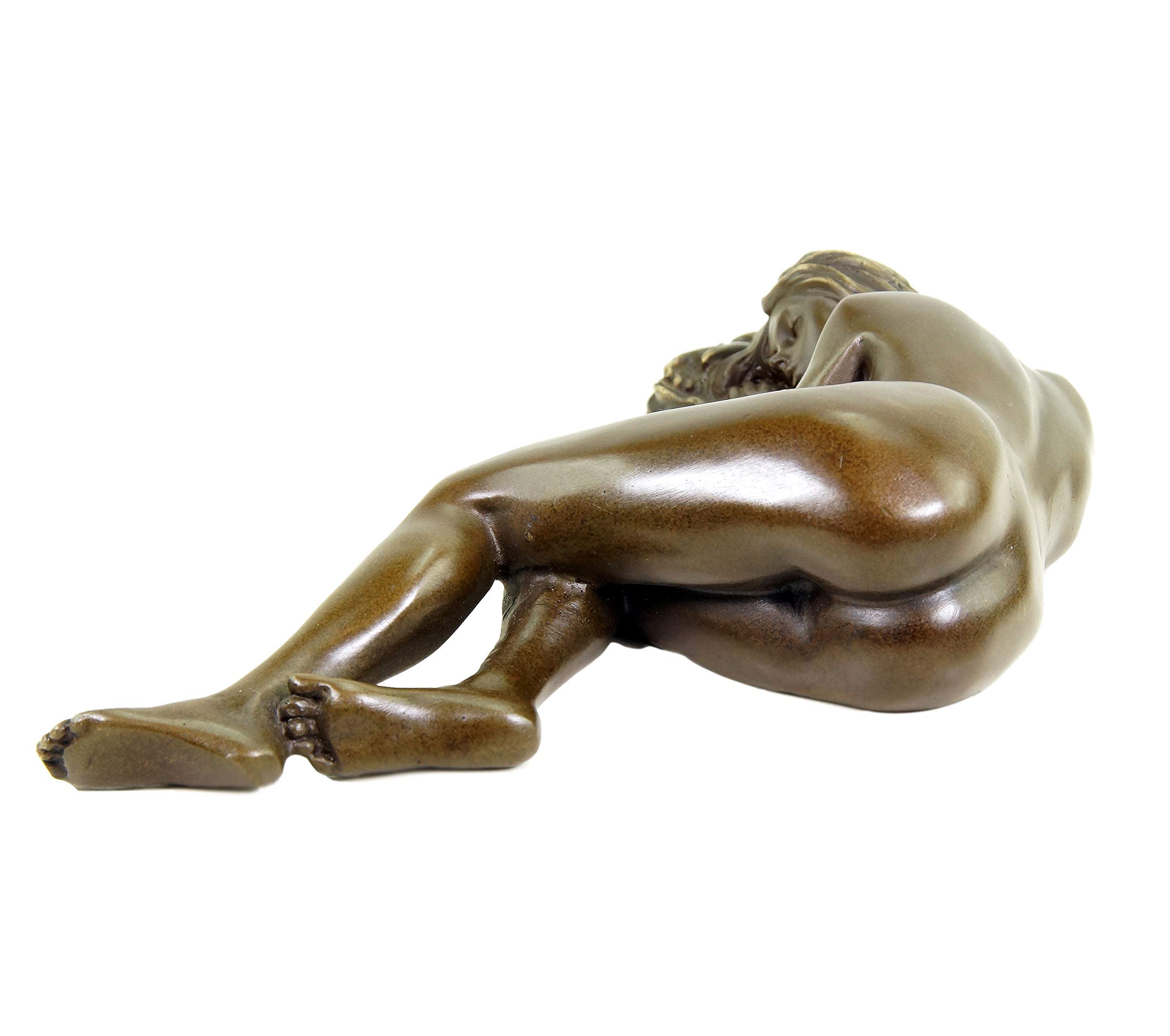 Schlafender Akt - Erotische Frauenfigur - signiert J. Patoue - Bronzeskulptur - Sexy Deko Frauenstatue - Erotik Akt - Moderne Kunststatue online kaufen - Wohndeko für Innen