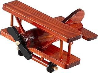 IMIKEYA Airplane Model Ornament Retro Decor Photo Locket Office Decorations Mini Wood Airplane Avion Wooden Bi-Plane Model Plane Shaped Decor Tabletop Plane Decor Plane Sculptures Boy Wood