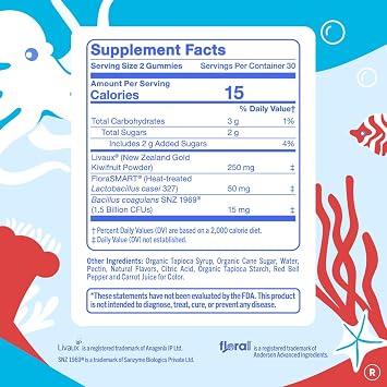 FIRST DAY Probiotic for Teens Ages 13-18, 3-in-1 Gummies, 60ct | Vegan teen probiotic gummies with prebiotics, postbiotics, kiwi and 1.5B CFU; tropical flavor, 2 daily for 30 days.