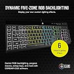 Clavier de jeu CORSAIR K55 RGB PRO à membrane filaire – disposition QWERTY US, résistant à la poussière et aux éclaboussures IP42 – 6 touches macro avec intégration Elgato – compatible iCUE – PC, Mac, Xbox – Noir
