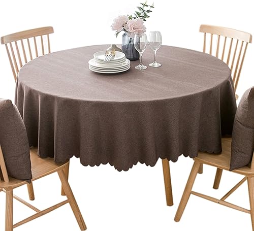Jeloris Mantel redondo impermeable a prueba de derrames y resistente a las manchas, sin arrugas, lavable, mantel decorativo de tela para cocina,