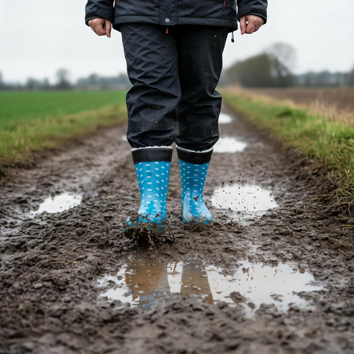 Plus Size Waterproof Rain Boots for Women - Wide Calf Design (Sizes 9-14) | Anti-Slip Sole | All-Weather Comfort