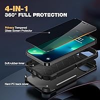Vista 2 de Diaclara Funda diseñada para iPhone 13 Pro Max, [con protector de pantalla de privacidad] [antiespía] [protección contra caídas de grado militar]