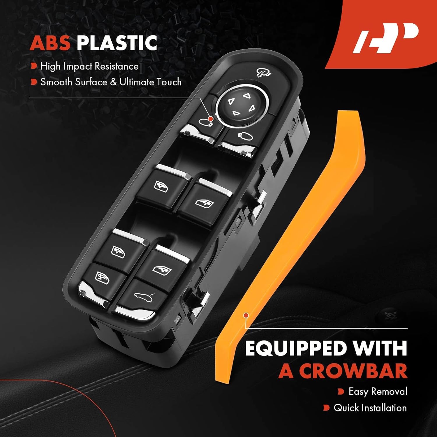 A-Premium Master Power Window Switch Compatible with Porsche Cayenne 2011-2014, Macan 2015, Panamera 2010-2015, Front Left Driver Side, Replace# 7PP959858RDML