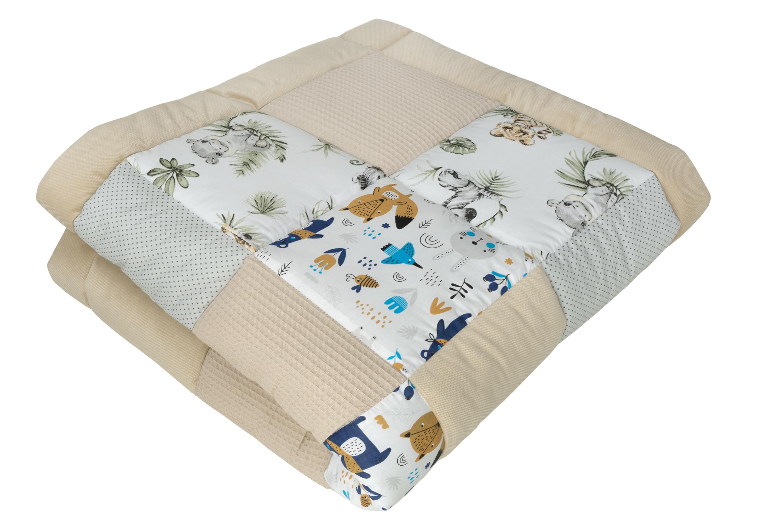 Medi Partners Coperta per neonati 100% cotone 120x120cm multifunzionale Morbido spesso Tappetino da gioco Inserto per box
