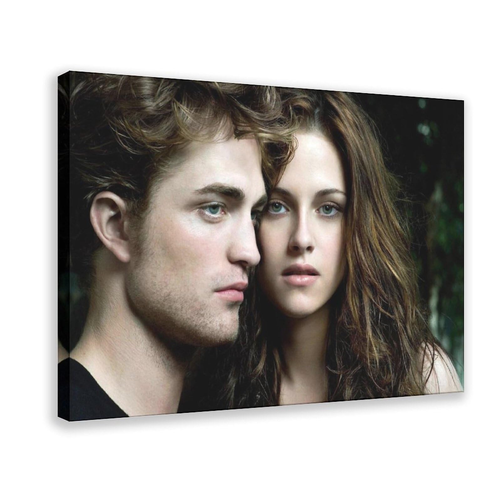 KaZio Kristen Stewart And Robert Pattinson Canvas Poster Wall Art Decor Print Picture Paintings for Living Room Bedroom Decoration Frame-style 08x12inch(20x30cm)