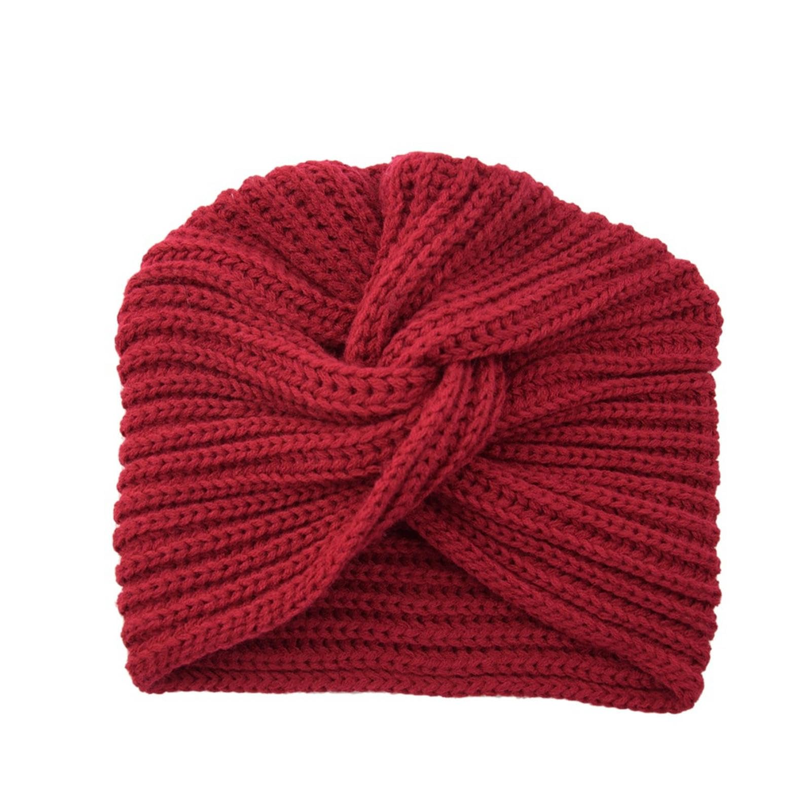 Bonnet tricoté femme rouge, chapeau de croix indien d'hiver chaud et tendance taille universelle