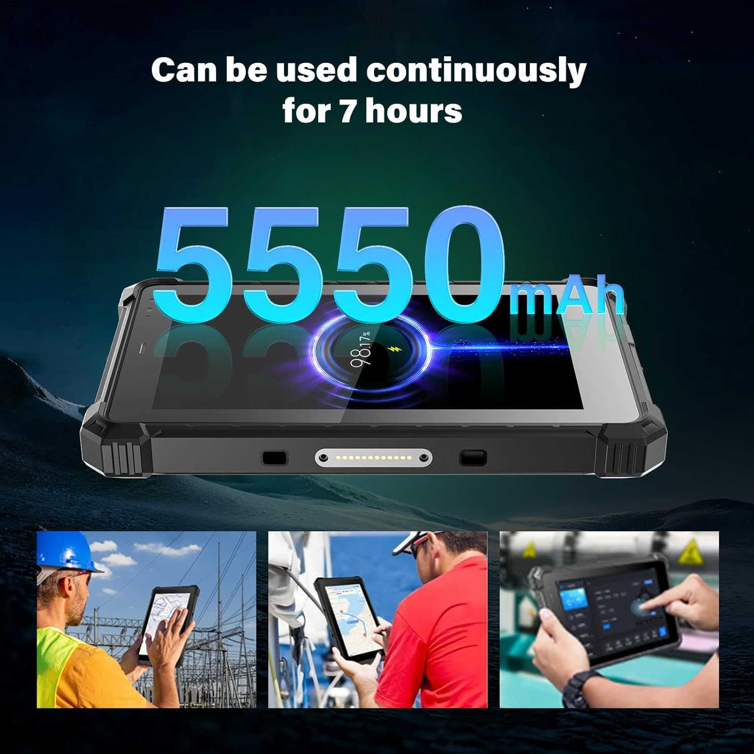 CENAVA W80N Rugged Tablet with 5550mAh battery capacity