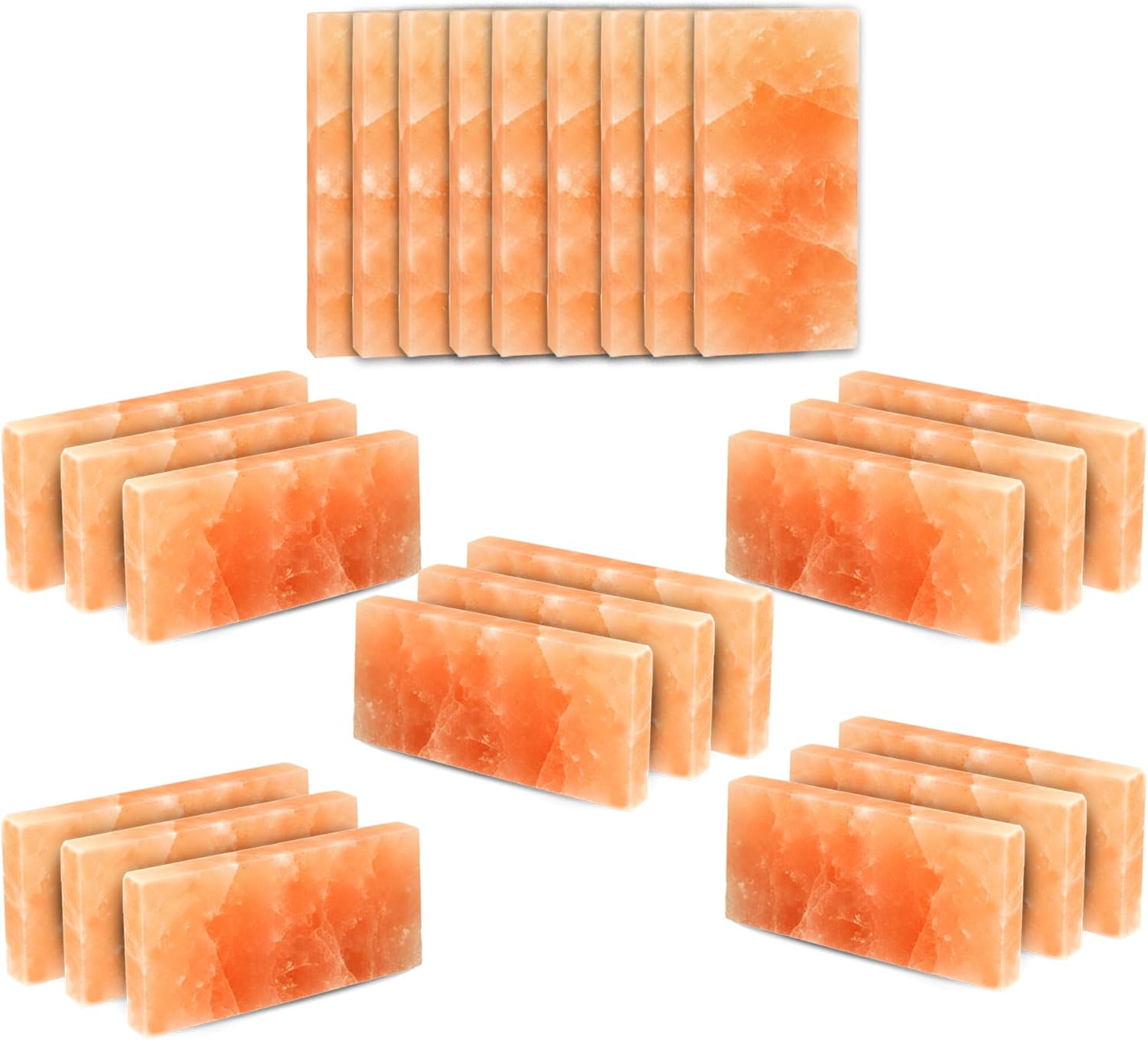 Himalayan Pink Salt Tiles Size 8x4x1 for Salt Wall Panels, Spa, & Sauna, Natural Crystal Bricks for Home Improvement & Wellness Decor (50)
