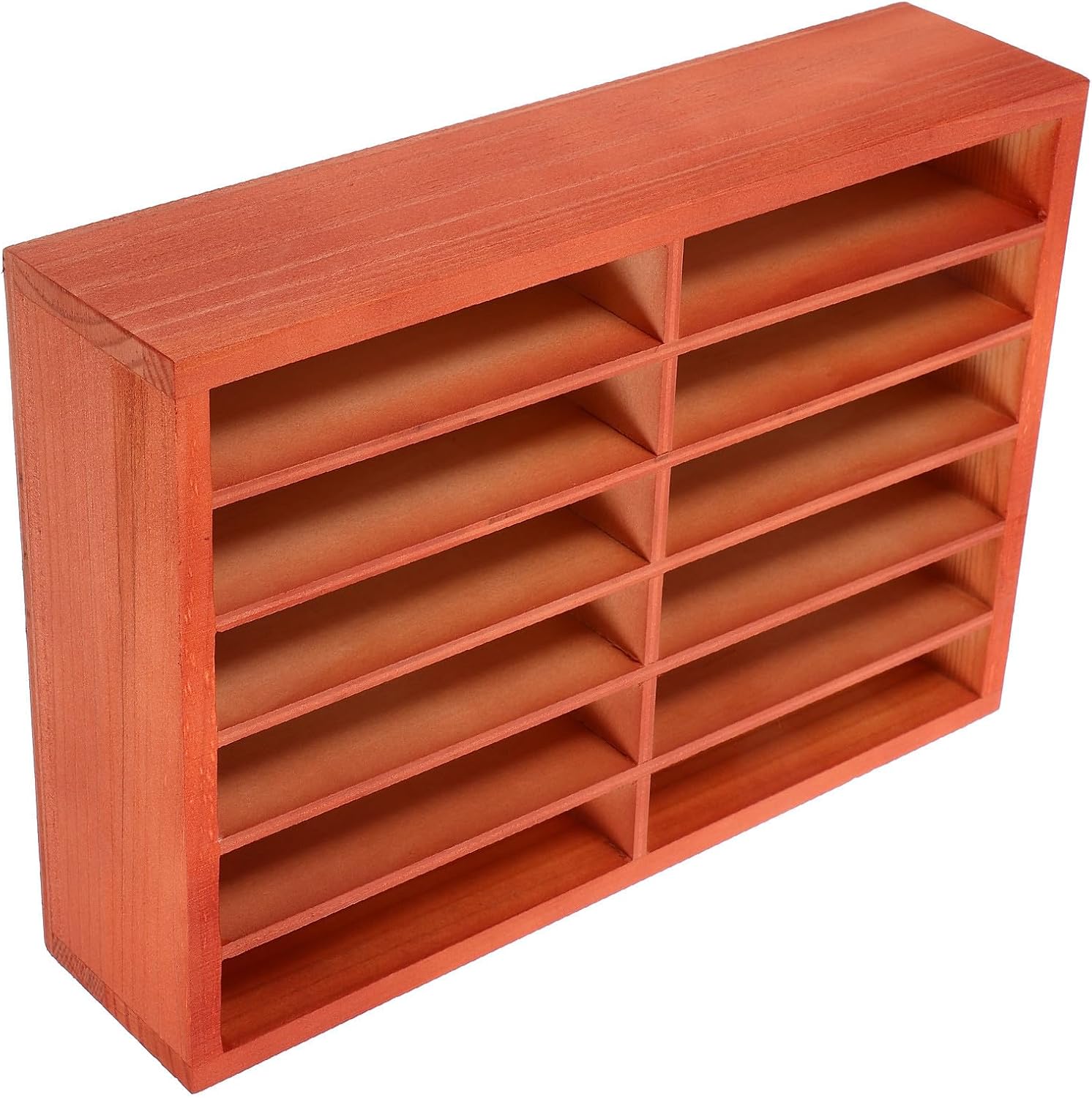 Uonlytech Wooden 12 Grid Phone Organizer Storage Box for Home Bedroom