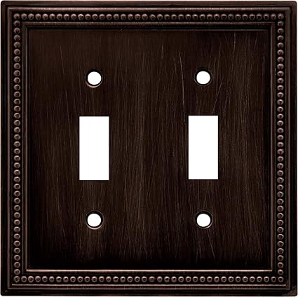 64409 Beaded Double Toggle Switch Wall Plate / Switch Plate / Cover, Venetian Bronze