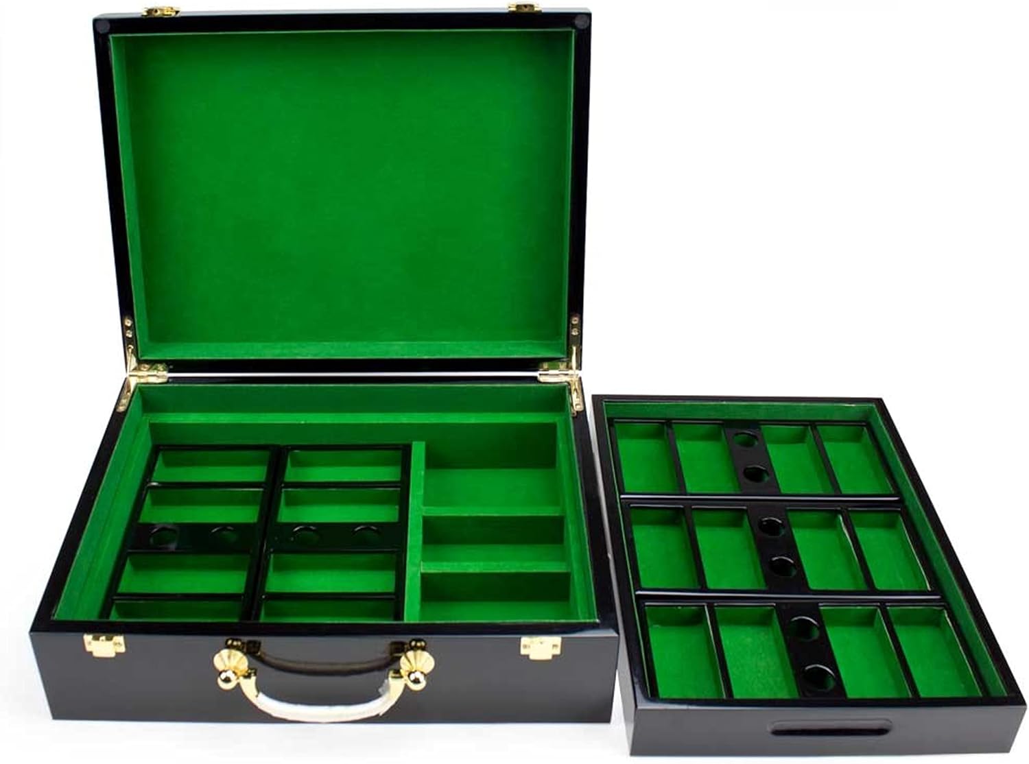 Brybelly Wooden Poker Chip Case, Suit Symbol Design, High Gloss, Holds 500 Chips