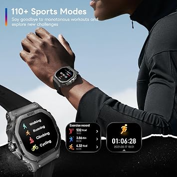 FOSMET Smart Watches for Men (Answer/Make Calls), 1.57''HD Smart Watch for Android and iPhone, 24/7Fitness Watches with IP68/Heart Rate/Sleep Monitor/Steps Monitor/Pedometer/100+Sport Modes (Gray)