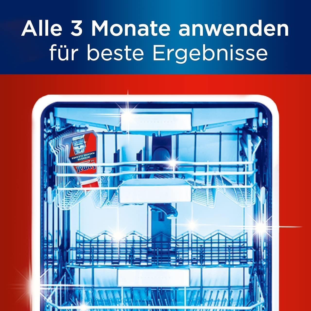 SOMAT 5in1 Intensiv-Maschinenreiniger (16 x 250 ml), Spülmaschinenreiniger flüssig zur Tiefenreinigung, mit Entkalkungsfunktion für hygienische Sauberkeit und längere Lebensdauer